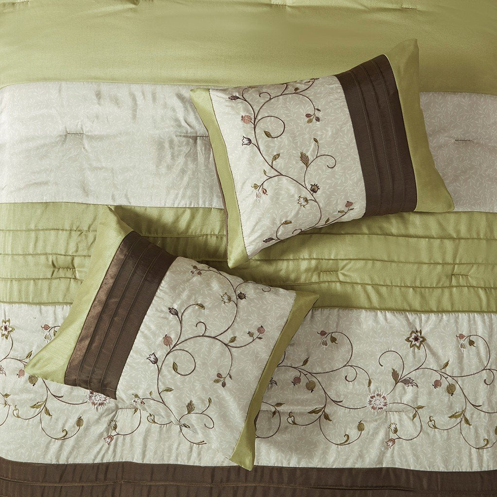 Serene Green 7-Piece Comforter Set Comforter Sets By Olliix/JLA HOME (E & E Co., Ltd)