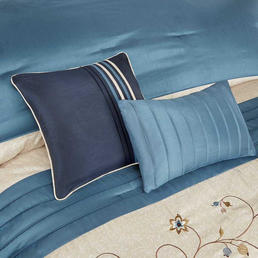 Serene Navy 7-Piece Comforter Set Comforter Sets By Olliix/JLA HOME (E & E Co., Ltd)