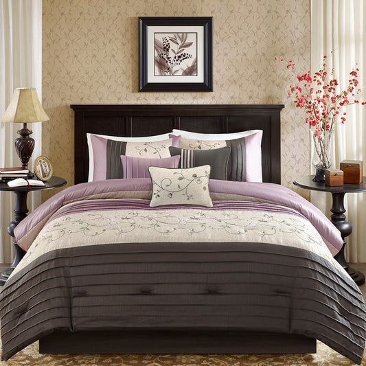 Serene Purple 7-Piece Comforter Set Comforter Sets By Olliix/JLA HOME (E & E Co., Ltd)