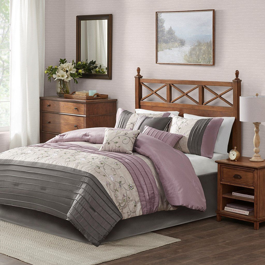 Serene Purple 7-Piece Comforter Set Comforter Sets By Olliix/JLA HOME (E & E Co., Ltd)
