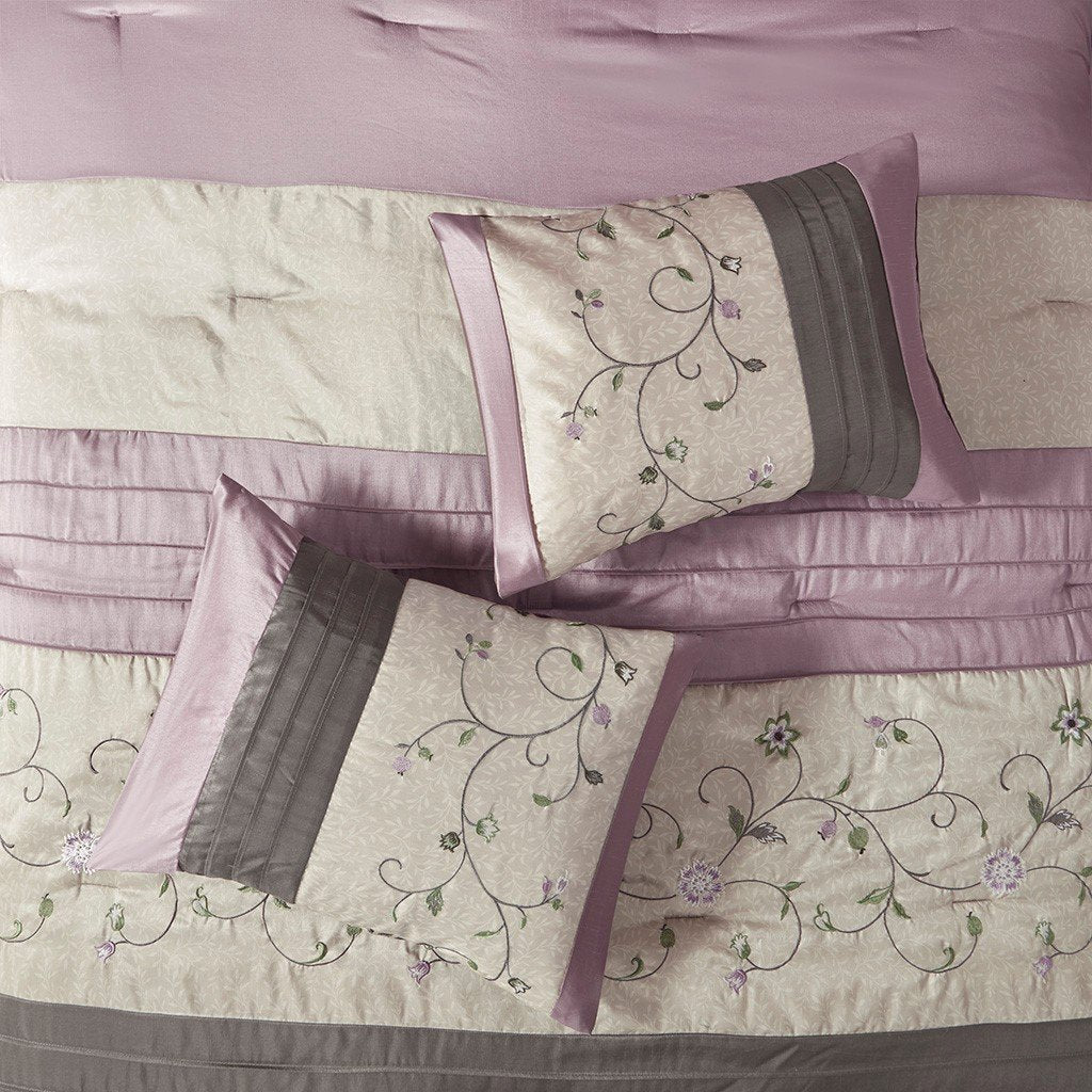 Serene Purple 7-Piece Comforter Set Comforter Sets By Olliix/JLA HOME (E & E Co., Ltd)