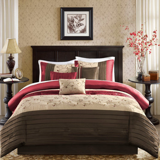 Serene Red 7-Piece Comforter Set Comforter Sets By Olliix/JLA HOME (E & E Co., Ltd)