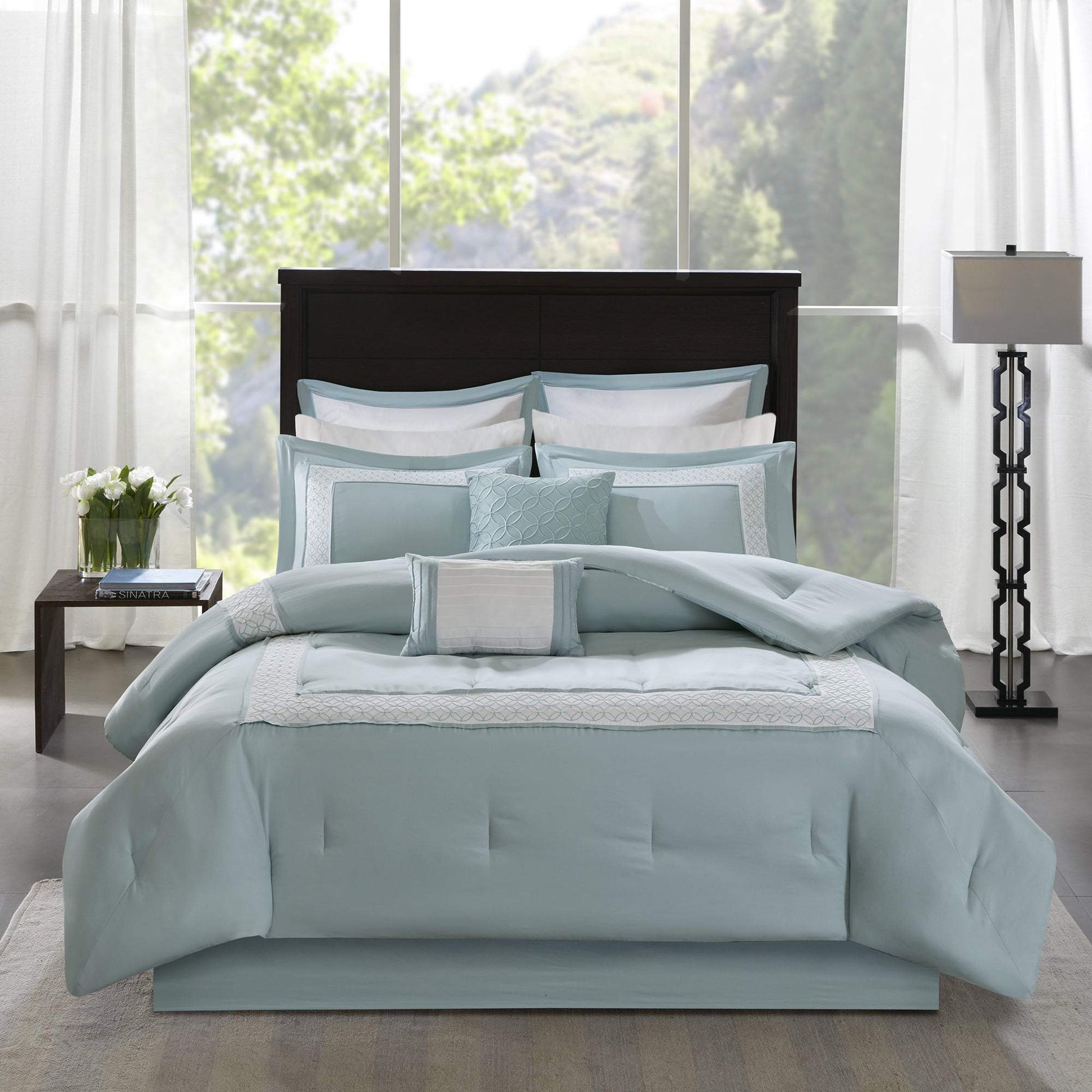 Stratford Aqua 8-Piece Comforter Set Comforter Sets By Olliix/JLA HOME (E & E Co., Ltd)