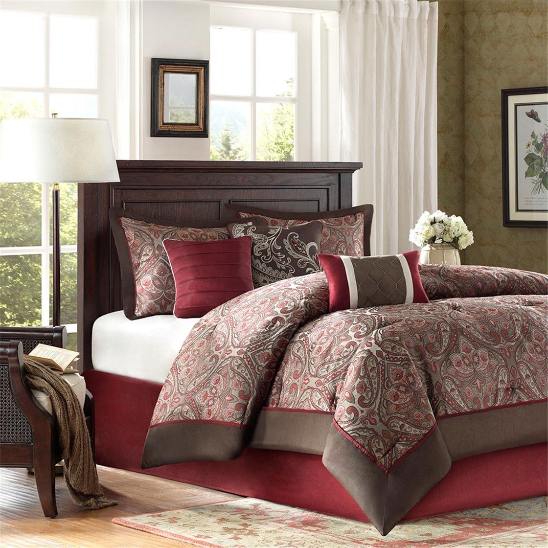 Talbot Red 7-Piece Comforter Set Comforter Sets By Olliix/JLA HOME (E & E Co., Ltd)