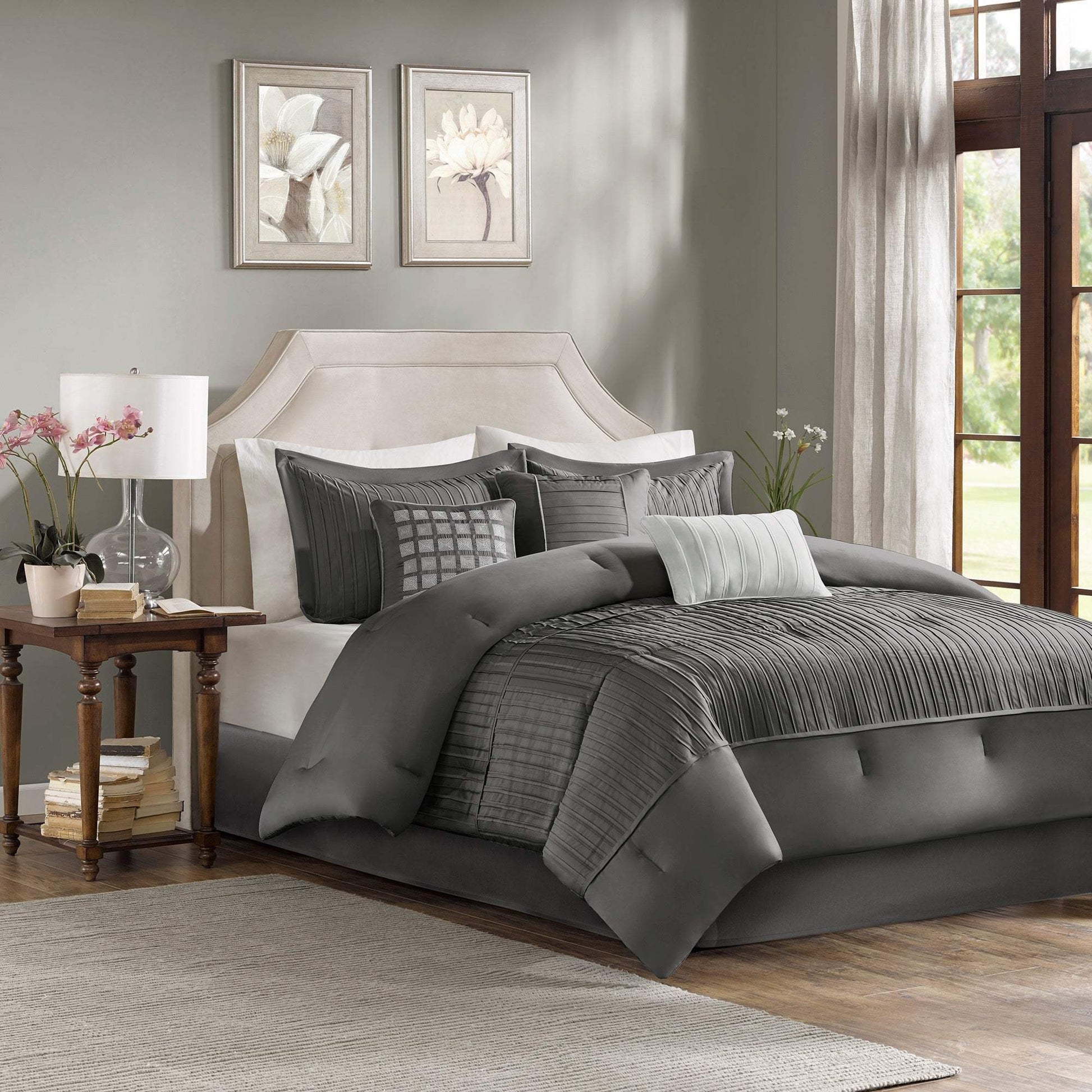 Trinity Grey 7-Piece Comforter Set Comforter Sets By Olliix/JLA HOME (E & E Co., Ltd)