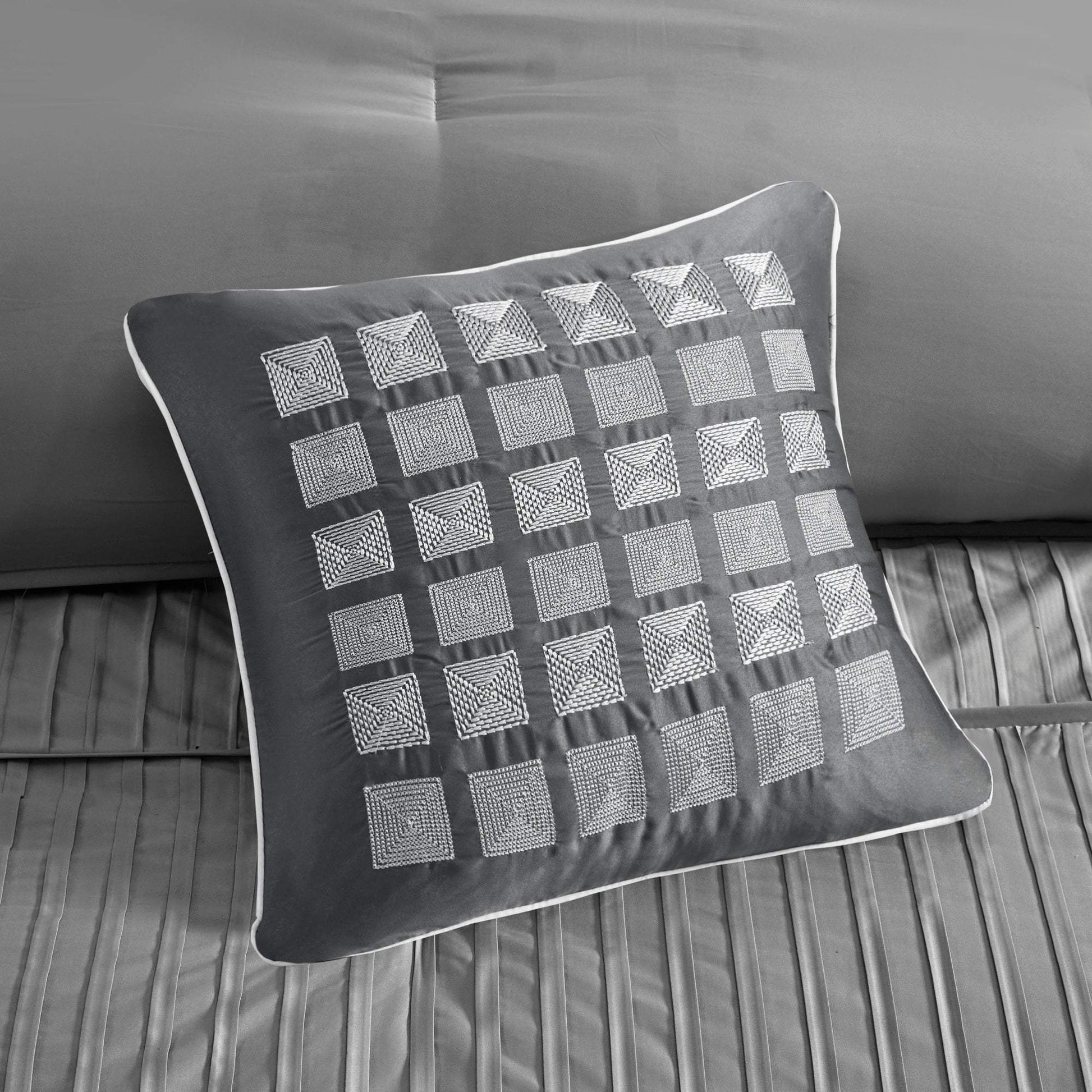 Trinity Grey 7-Piece Comforter Set Comforter Sets By Olliix/JLA HOME (E & E Co., Ltd)