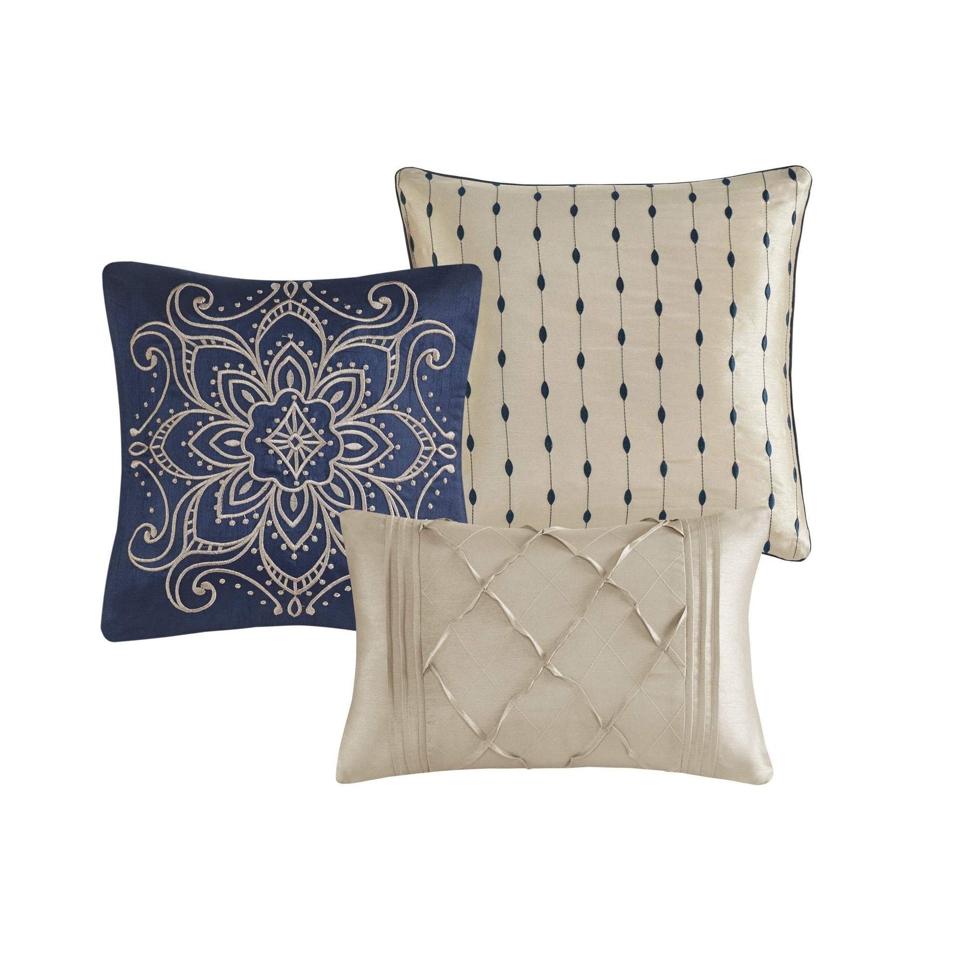 Tristen Navy 7-Piece Comforter Set Comforter Sets By Olliix/JLA HOME (E & E Co., Ltd)
