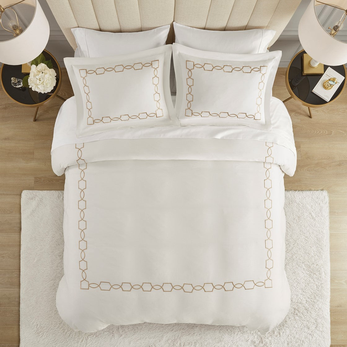 Villa 3 Piece Tan Duvet Set