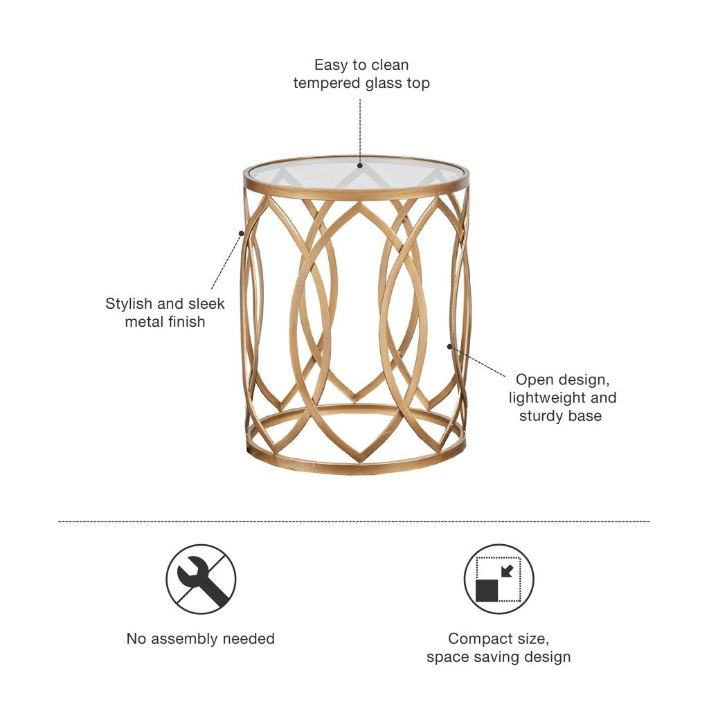 Arlo Metal Eyelet Accent Table