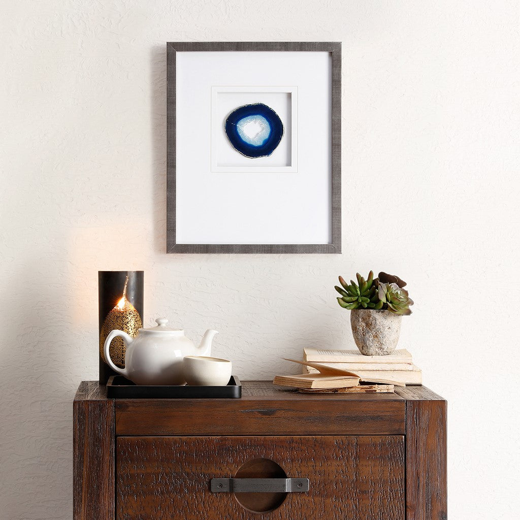 Natural Agate 100% Real Stone Framed Graphic (4" Agate)
