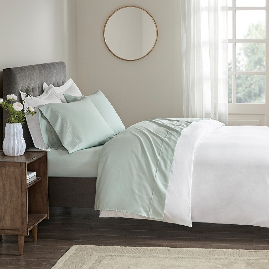 400 Thread Count Wrinkle Resistant Cotton Sateen Sheet Set