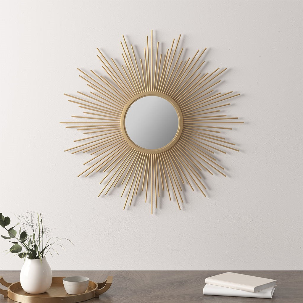 Fiore Round Sunburst Wall Decor Mirror