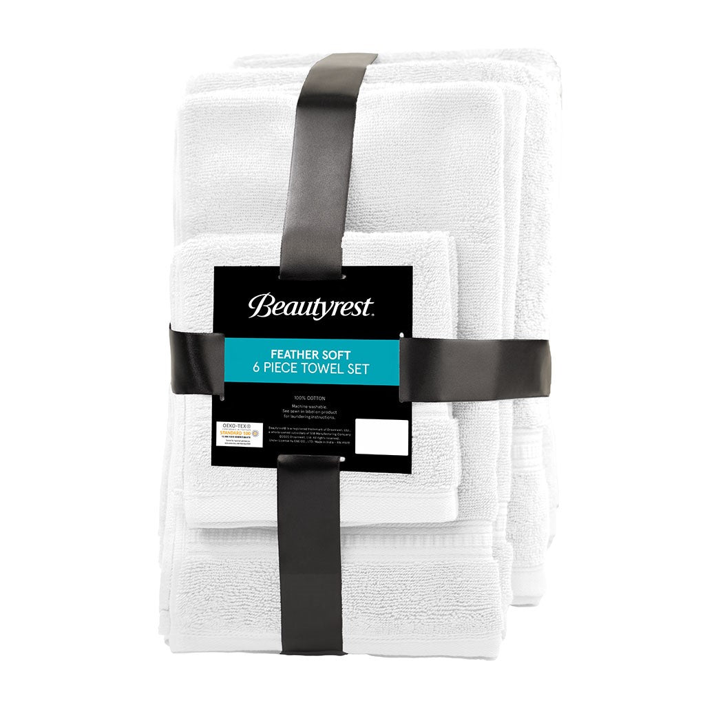 Plume 100% Cotton Feather Touch Antimicrobial Towel 6 Piece Set