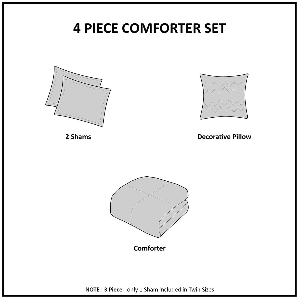 Pearl Metallic Printed Reversible Comforter Set