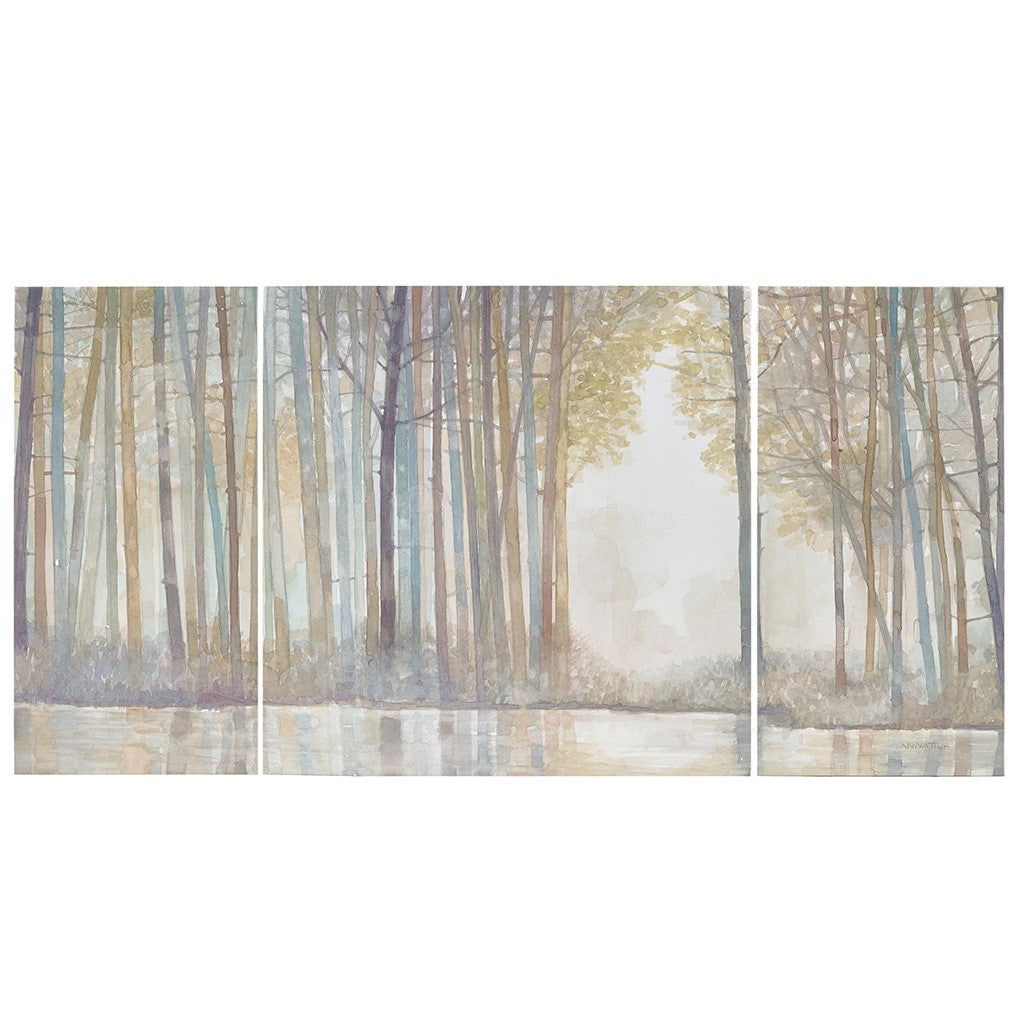 Forest Reflections Gel Coated Canvas Set of 3