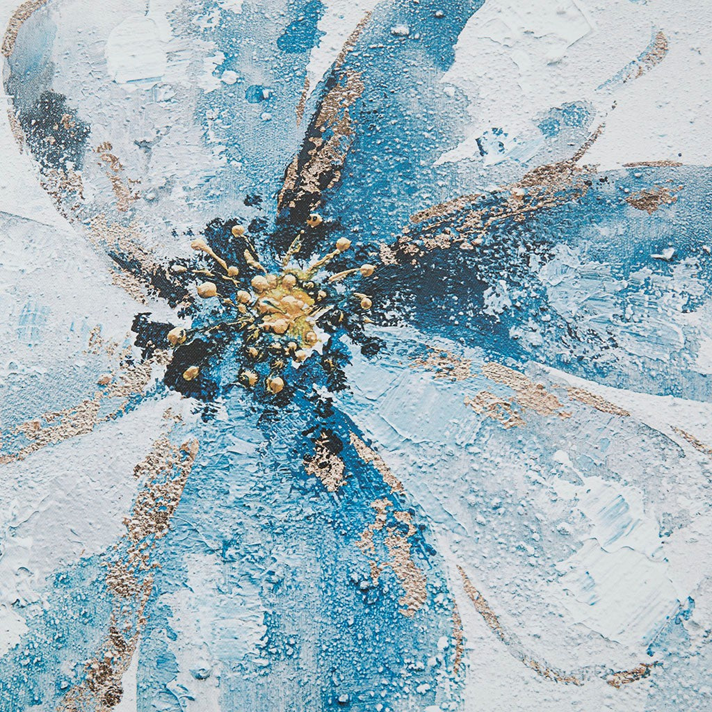 Gleaming Blue Florals Printed Canvas 2 Piece Set