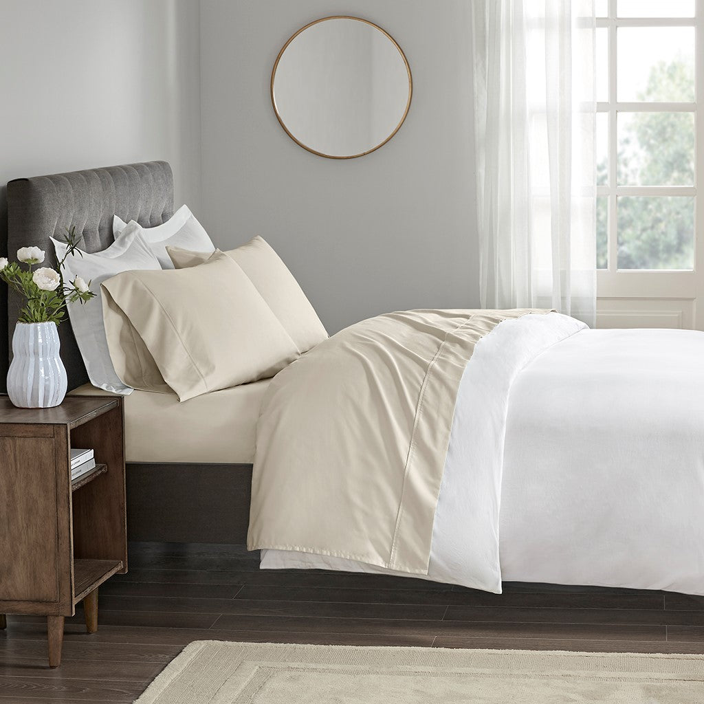 400 Thread Count Wrinkle Resistant Cotton Sateen Sheet Set