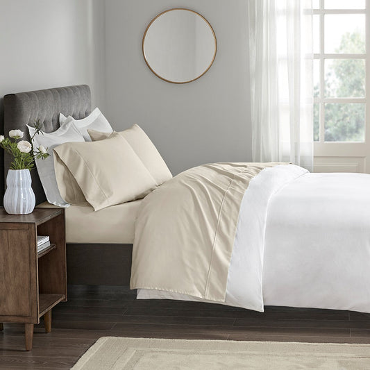 400 Thread Count Wrinkle Resistant Cotton Sateen Sheet Set