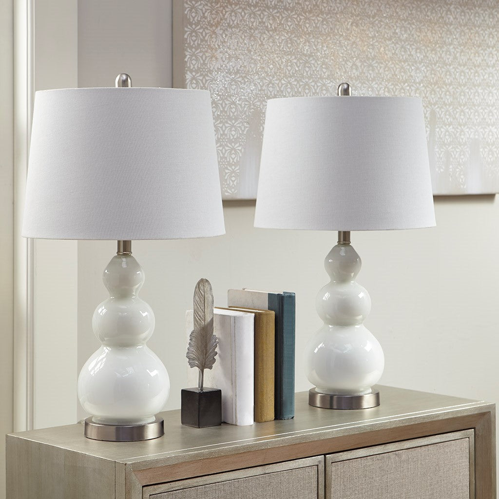 Covey White Table Lamp Set of 2
