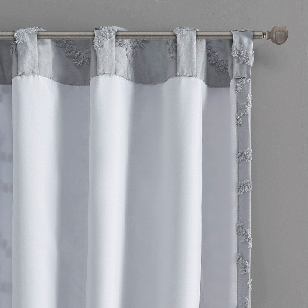 Annie Solid Clipped Jacquard Window Curtain