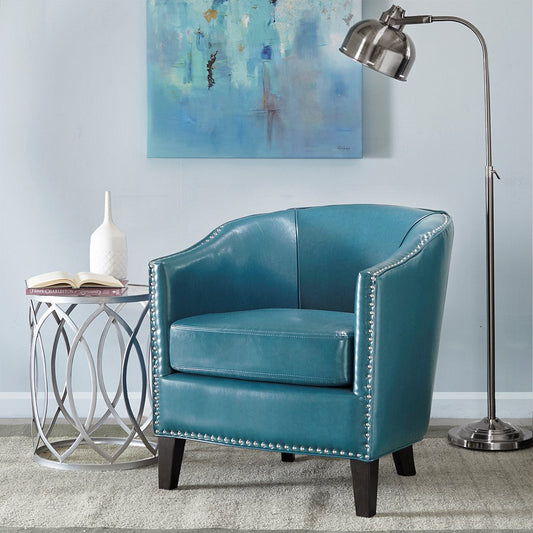 Fremont Barrel Blue Arm Chair