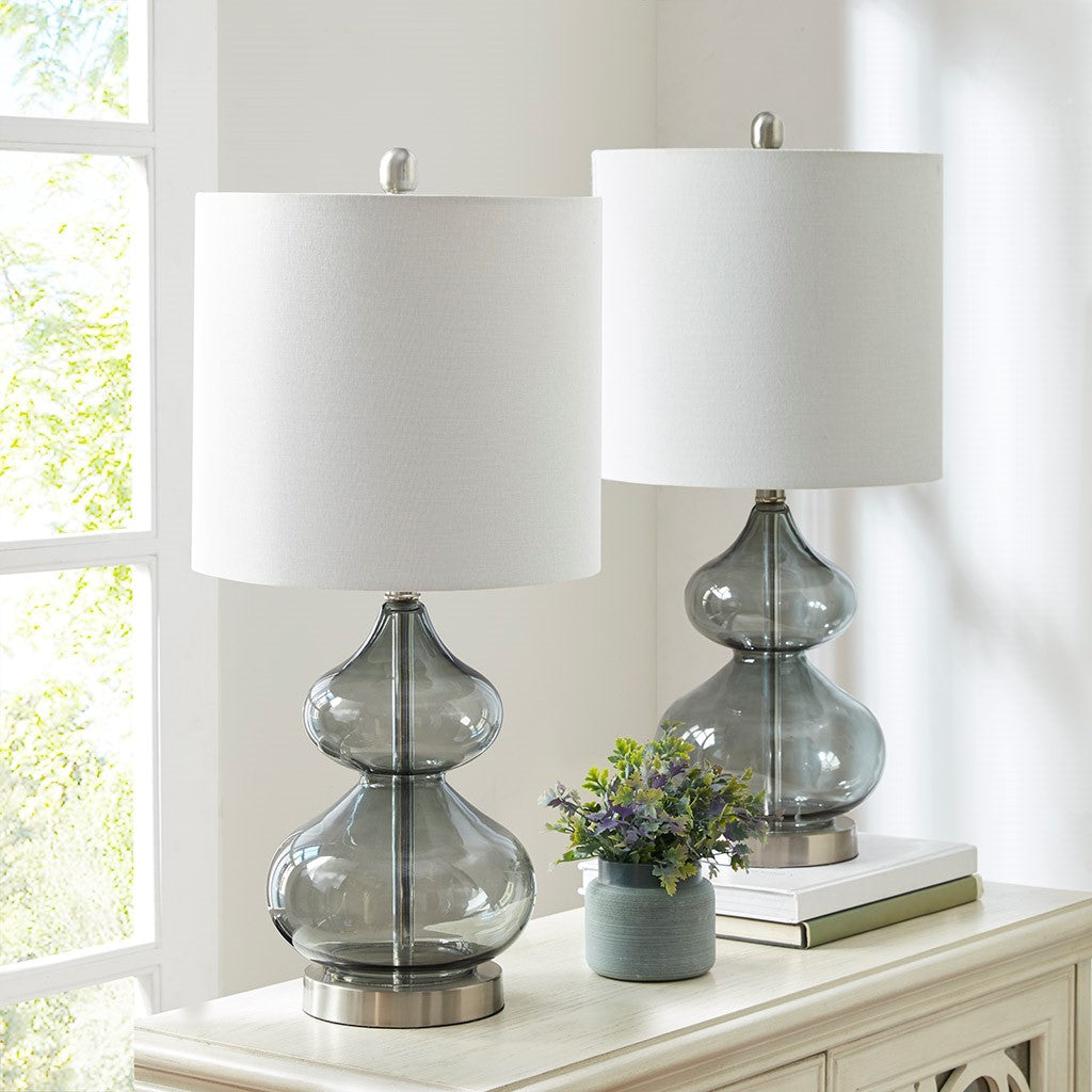 Ellipse Gray Table Lamp Set of 2